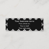 Carte De Visite Mini Fleur de Lis Motif, française, royale, blanche (Devant)