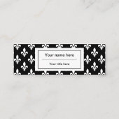 Carte De Visite Mini Fleur de Lis Motif, française, royale, blanche (Dos)