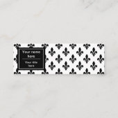 Carte De Visite Mini Fleur de Lis Motif, française, royale, noire (Dos)