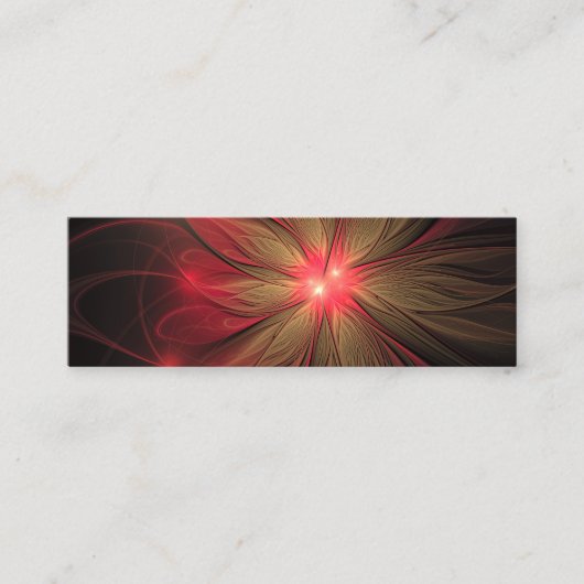 Carte De Visite Mini Fleur fractale de fansy rouge (Devant)