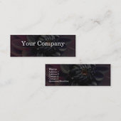 Carte De Visite Mini Fleur noire florale moderne de dahlia (Devant / Derrière)