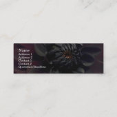 Carte De Visite Mini Fleur noire florale moderne de dahlia (Dos)