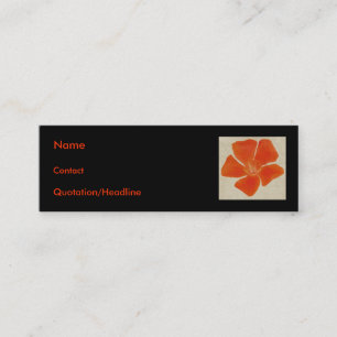 Carte De Visite Mini Fleur orange Profilecard maigre
