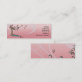 Carte De Visite Mini Fleur rose - maigre (Devant / Derrière)