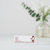 Carte De Visite Mini Fleur rouge - maigre (Debout devant)