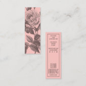 Carte De Visite Mini Fleuriste rose rose moderne fleurs girly chic fleu (Devant / Derrière)