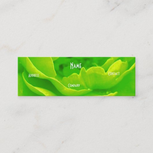 Carte De Visite Mini Fleuriste - Rose rose verte (Devant)
