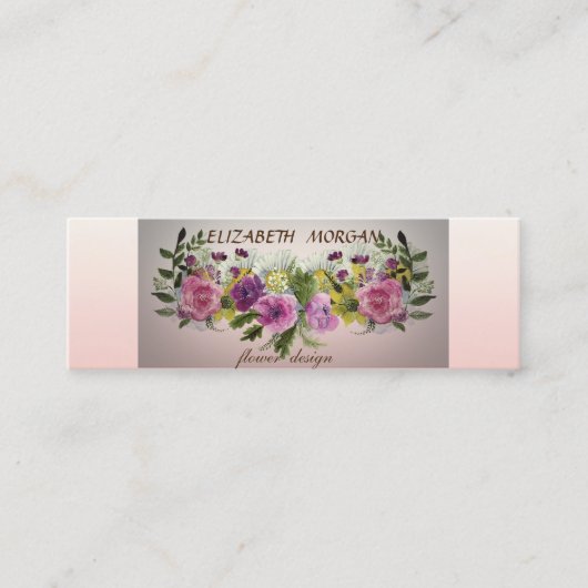 Carte De Visite Mini Fleurs Aquarelles Chic Moderne Élégant (Devant)