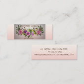 Carte De Visite Mini Fleurs Aquarelles Chic Moderne Élégant (Devant / Derrière)
