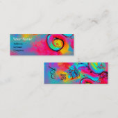 CARTE DE VISITE MINI FLEURS BLANCHES ET MONOGRAMME À BOUTEILLE D'OR (Devant / Derrière)