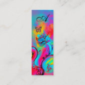 CARTE DE VISITE MINI FLEURS BLANCHES ET MONOGRAMME À BOUTEILLE D'OR (Dos)