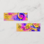 CARTE DE VISITE MINI FLEURS BLANCHES ET MONOGRAMME À BOUTEILLE D'OR (Devant / Derrière)