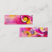 CARTE DE VISITE MINI FLEURS BLANCHES ET MONOGRAMME À BOUTEILLE D'OR (Devant / Derrière)