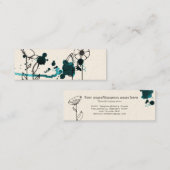 Carte De Visite Mini Fleurs brouillées, bleues (Devant / Derrière)