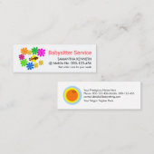 Carte De Visite Mini Fleurs colorées d'abeille jaune mignonne (Devant / Derrière)