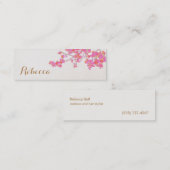 Carte De Visite Mini Fleurs de cerises roses mignonnes Nature florale (Devant / Derrière)