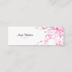 Carte De Visite Mini Fleurs de cerisier, fleurs de Sakura - blanc rose