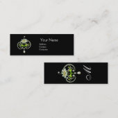 CARTE DE VISITE MINI FLEURS D'ENAMÉLIORATION BLANCHE, PEARLS ET DIAMOND (Devant / Derrière)