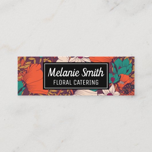 Carte De Visite Mini Fleurs dessinées à la main (Devant)