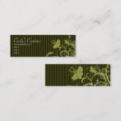 Carte De Visite Mini Fleurs et rayures d'or (Devant / Derrière)