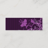 Carte De Visite Mini Fleurs et rayures pourpres (Dos)
