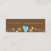 Carte De Visite Mini Fleurs faites sur commande de coeurs de cercle de (Dos)