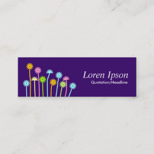 Carte De Visite Mini Fleurs heureuses (pourpre foncé)