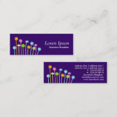 Carte De Visite Mini Fleurs heureuses (pourpre foncé) (Devant / Derrière)