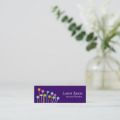 Carte De Visite Mini Fleurs heureuses (pourpre foncé) (Debout devant)