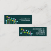 Carte De Visite Mini Fleurs heureuses (vert-foncé) (Devant / Derrière)