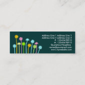 Carte De Visite Mini Fleurs heureuses (vert-foncé) (Dos)