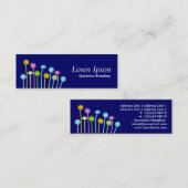 Carte De Visite Mini Fleurs joyeuses (bleu foncé) (Devant / Derrière)
