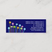 Carte De Visite Mini Fleurs joyeuses (bleu foncé) (Dos)