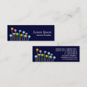 Carte De Visite Mini Fleurs joyeuses (bleu marine) (Devant / Derrière)