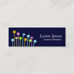 Carte De Visite Mini Fleurs joyeuses (bleu marine)
