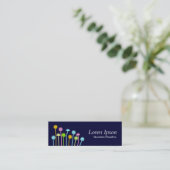 Carte De Visite Mini Fleurs joyeuses (bleu marine) (Debout devant)