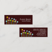 Carte De Visite Mini Fleurs joyeuses (Brown foncé) (Devant / Derrière)