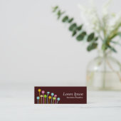 Carte De Visite Mini Fleurs joyeuses (Brown foncé) (Debout devant)