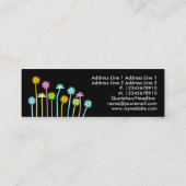 Carte De Visite Mini Fleurs joyeuses (Noires) (Dos)