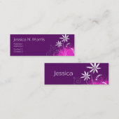 Carte De Visite Mini Fleurs pourpres, roses et blanches (Devant / Derrière)