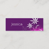 Carte De Visite Mini Fleurs pourpres, roses et blanches (Dos)