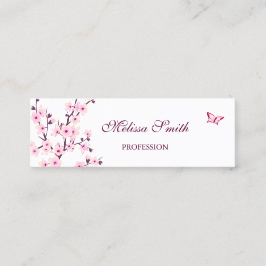 Carte De Visite Mini Fleurs professionnelles de cerisier rose blanc (Devant)