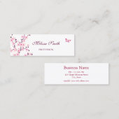 Carte De Visite Mini Fleurs professionnelles de cerisier rose blanc (Devant / Derrière)