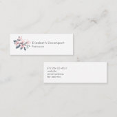 Carte De Visite Mini Fleurs rose et gris Aquarelle classique (Devant / Derrière)