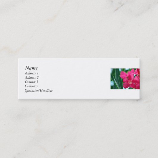 Carte De Visite Mini Fleurs roses (Devant)