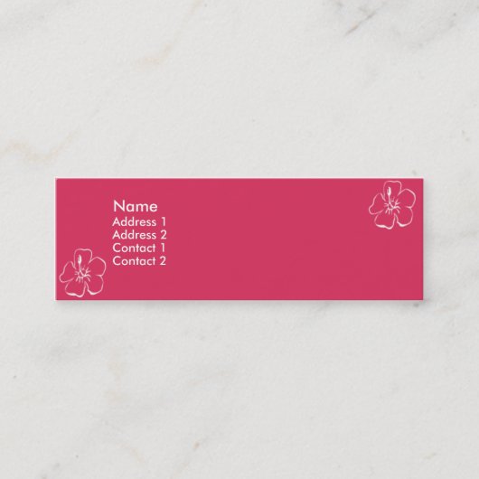 Carte De Visite Mini Fleurs roses - maigres (Devant)