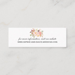 Carte De Visite Mini Fleurs roses tendance Bourgogne Mariage de site We