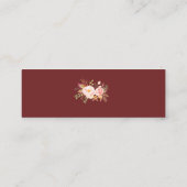 Carte De Visite Mini Fleurs roses tendance Bourgogne Mariage de site We (Dos)
