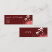 Carte De Visite Mini Fleurs rouges, roses et blanches (Devant / Derrière)