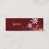 Carte De Visite Mini Fleurs rouges, roses et blanches (Dos)